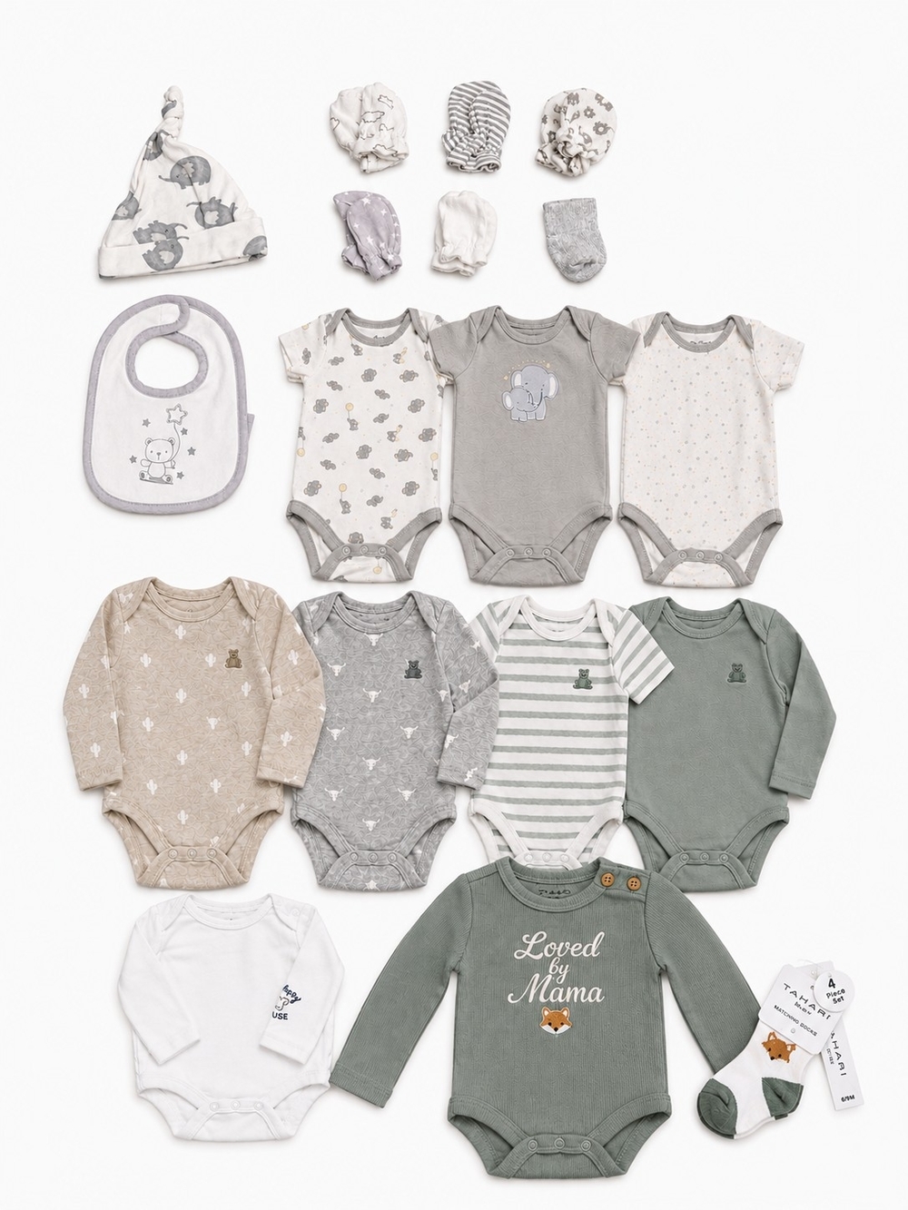 Baby Boy 6-9M Clothing Lot 9 Bodysuits Gap Tahari Disney + Accessories